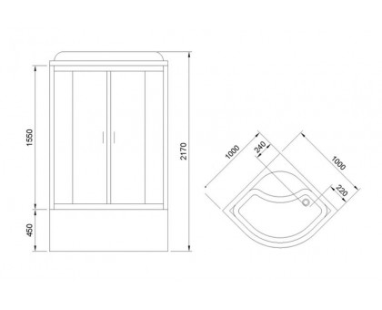 Душевая кабина Royal Bath RB 100BK3-WC 100х100 см, с матовыми стеклами