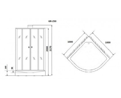 Душевая кабина Grossman GR250 ELEGANS 100х100 см