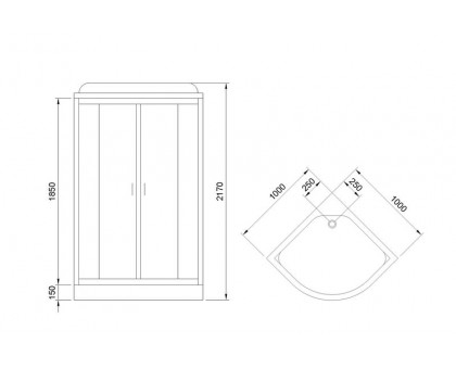 Душевая кабина Royal Bath RB 100HK7-BT-CH 100х100 см, с прозрачными стеклами