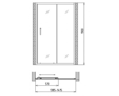 Душевая дверь Gemy Victoria S30191B 140 см