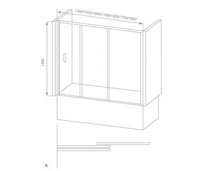 Шторка для ванны Good Door SCREEN WTW-170-C-CH