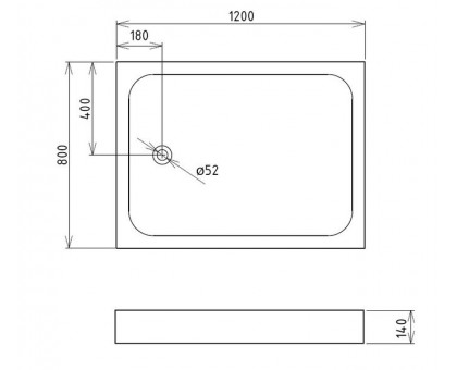 Душевой поддон Gemy ST13T 120х80 см