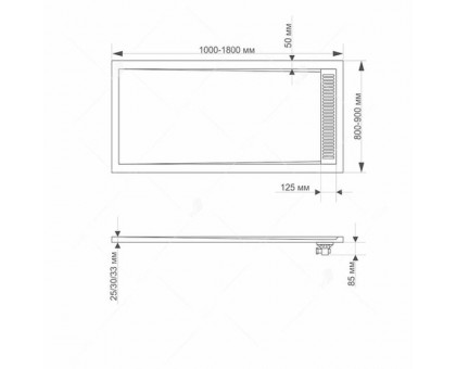 Душевой поддон RGW STM-G 80x120 см, прямоугольный, искусственный камень, графит