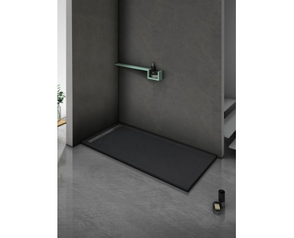 Душевой поддон WeltWasser WW TRS 12080 STONE-BL 120х80 см черный с сифоном