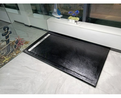Душевой поддон WeltWasser WW TRS 14090 STONE-BL 140х90 см черный с сифоном