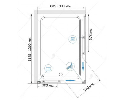 Душевой уголок RGW CL-44B 90x120, прозрачное стекло