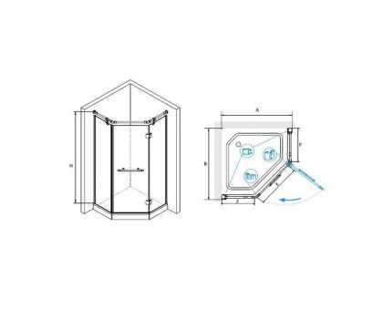 Душевой уголок RGW VI-81 100x100, прозрачное стекло