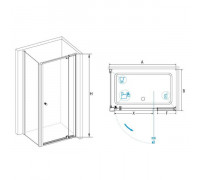Душевой уголок RGW PA-44 (PA-02 + Z-12 + A-11) 90x100, прозрачное стекло