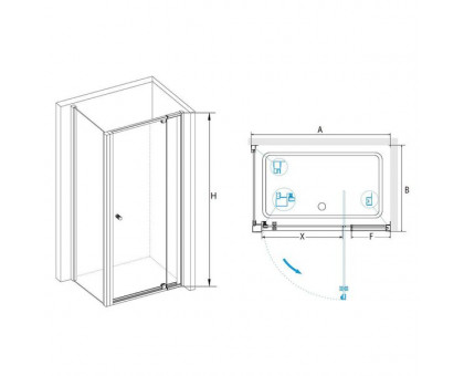 Душевой уголок RGW PA-44B (PA-02B + Z-050-1B) 80x90, прозрачное стекло