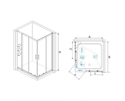 Душевой уголок RGW HO-43 (HO-31 + Z-42) 80x110, прозрачное стекло