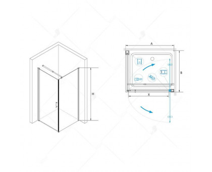 Душевой уголок RGW LE-33 80x80, прозрачное стекло