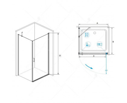 Душевой уголок RGW LE-34 (LE-03 + Z-14) 80x100, прозрачное стекло