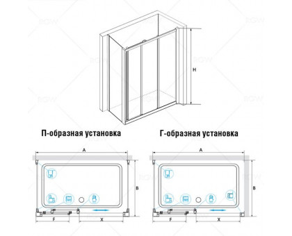 Душевой уголок RGW CL-40 (CL-11 + Z-12) 100x80, прозрачное стекло