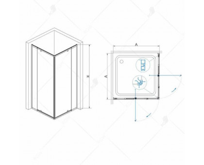 Душевой уголок RGW PA-38 100x100, прозрачное стекло