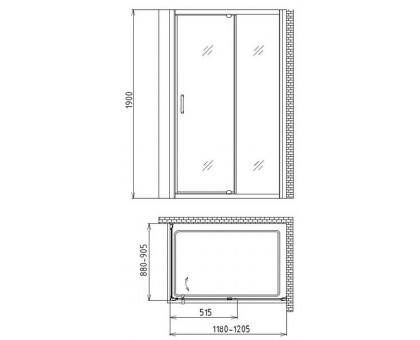 Душевой уголок Gemy Sunny Bay S28191BM-A90M 120х90 см