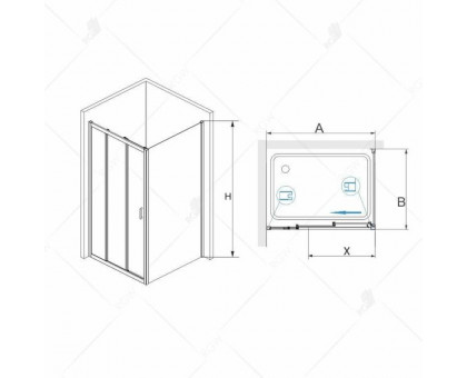 Душевой уголок RGW PA-73 P (PA-13 + 2Z-33) 90x100, прозрачное стекло
