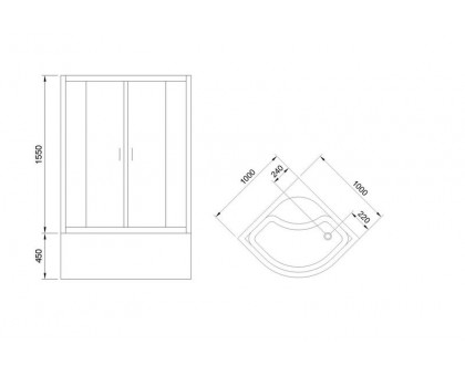 Душевой уголок Royal Bath RB 100BK-T-CH 100х100 см, с прозрачными стеклами