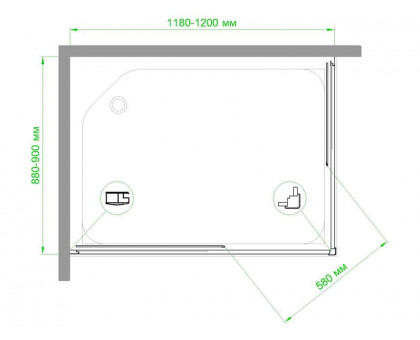 Душевой уголок Royal Bath RB HPD-C-CH 120х90 см, с матовыми стеклами