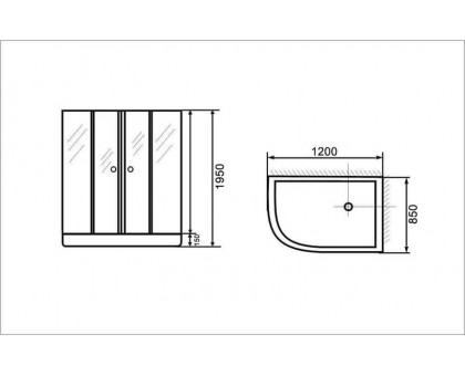 Душевой угол Aquadush AD-H 120х85 L