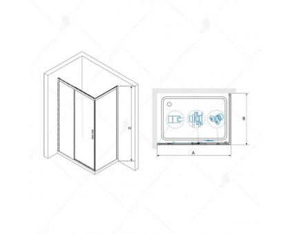 Душевой уголок RGW LE-41 (LE-12 + Z-22) 190x80, прозрачное стекло