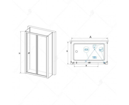 Душевой уголок RGW CL-41 P (CL-21 + 2Z-12) 75x70, прозрачное стекло
